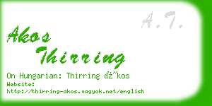 akos thirring business card